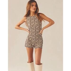 Peppermayo Morning Peace Logo Jumpsuit Sleeveless Mesh Romper Festival Club